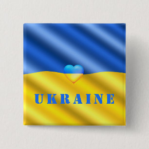 Ukraina - Stöd till fredsfriheten - Ukrainas Flag Knapp