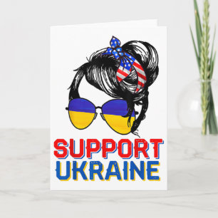 Ukraina-stöd Tröja Kvinna Flagga Amerikansk Ukrain Kort