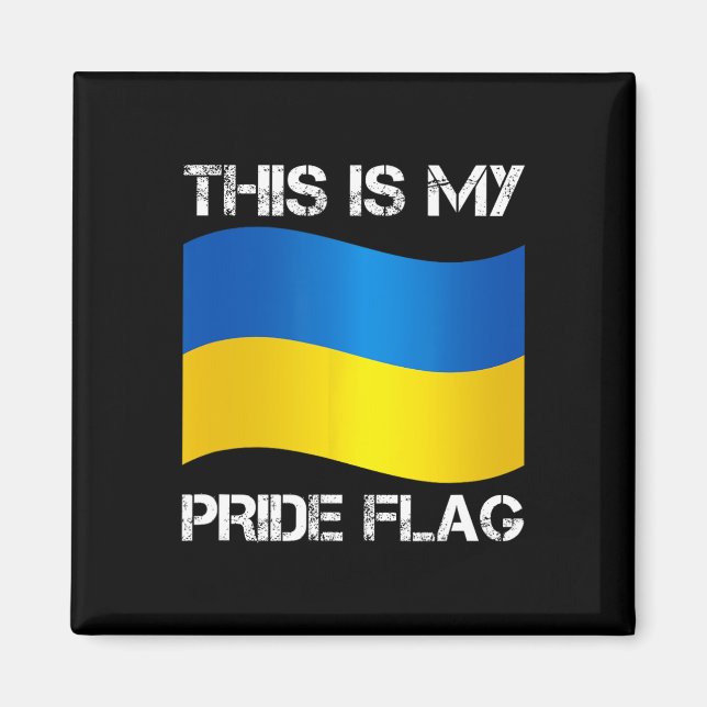 Ukraina Stöd Ukraina Flagga Frihet Solidaritet 1  Magnet (Framsidan)