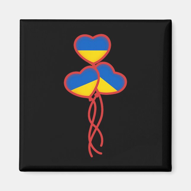 Ukraina Stöd Ukraina Flagga Frihet Solidaritet 2  Magnet (Framsidan)