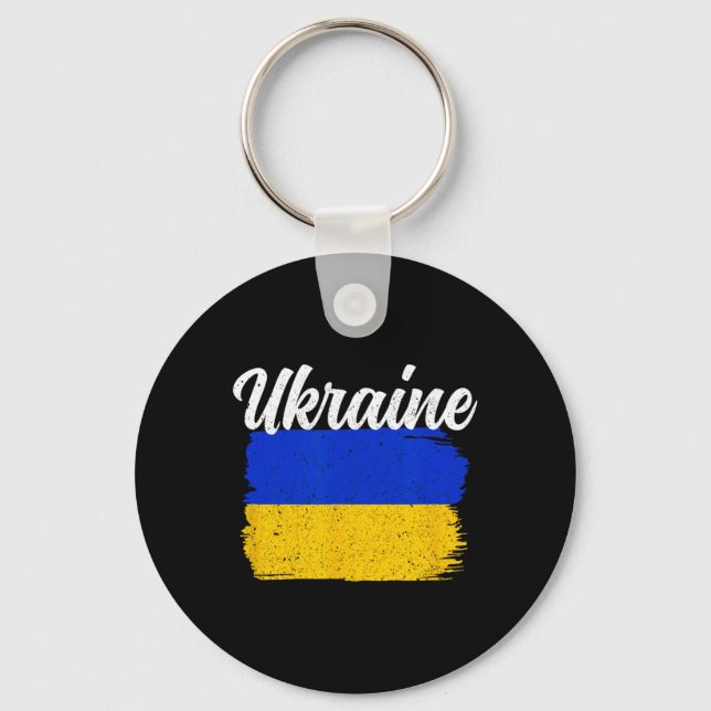 Ukraina Stöd Ukraina Flagga Frihet Solidaritet  Nyckelring (Framsida)