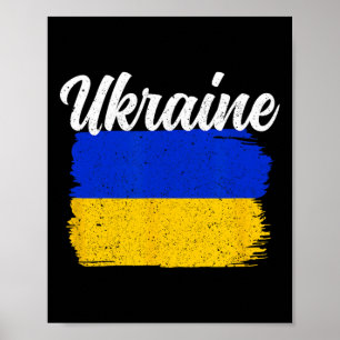 Ukraina Stöd Ukraina Flagga Frihet Solidaritet Poster