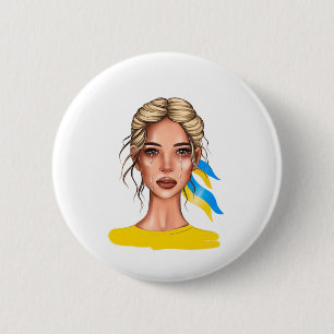 Ukraina Stop Krig Blonde Knapp