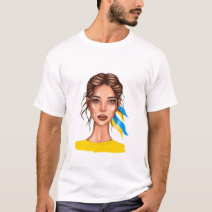Ukraina Stop Krig Brown Hair T Shirt