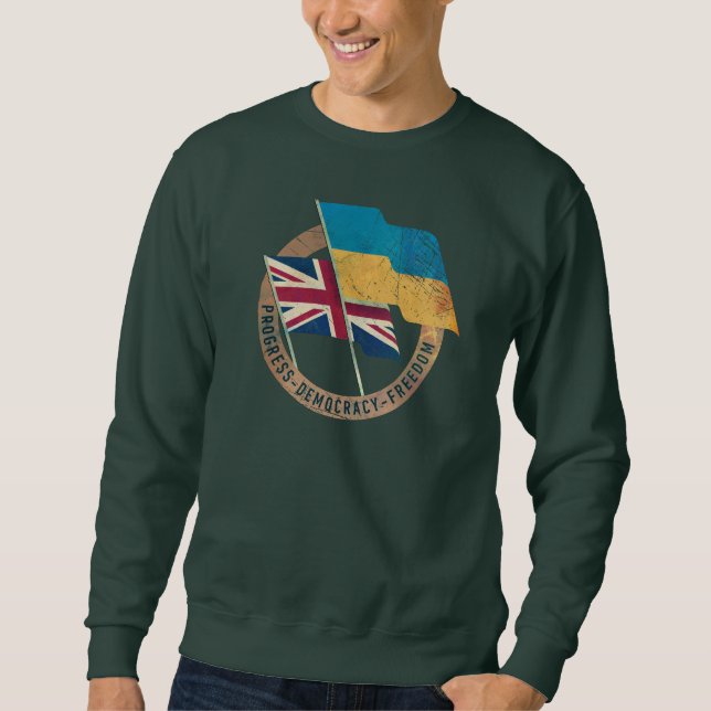 Ukraina-Storbritannien Vänskapssymbol Lång Ärmad Tröja (Framsida)