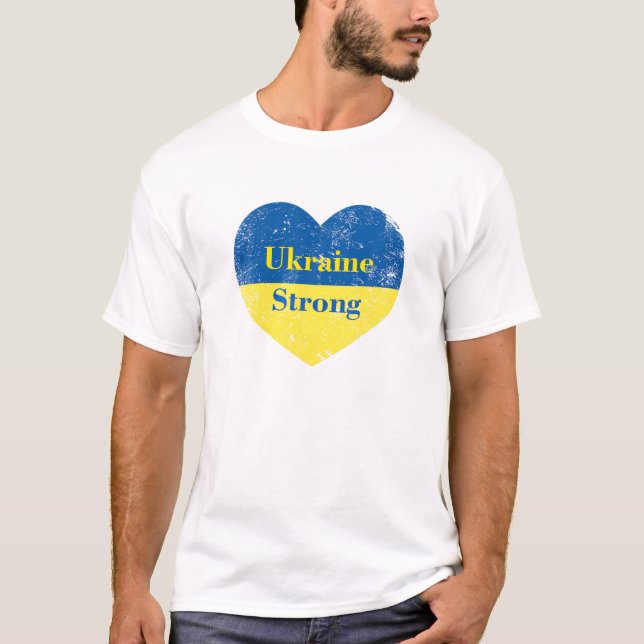 Ukraina Strong Heart - Ukraina Strong Clothing T Shirt (Framsida)