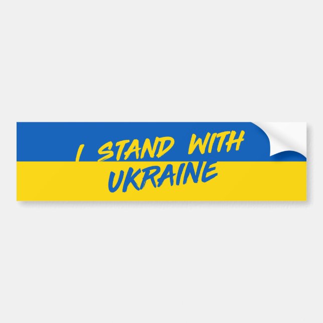 Ukraina Strong | I stand W/ Ukraina Bumper Sticker Bildekal (Framsidan)