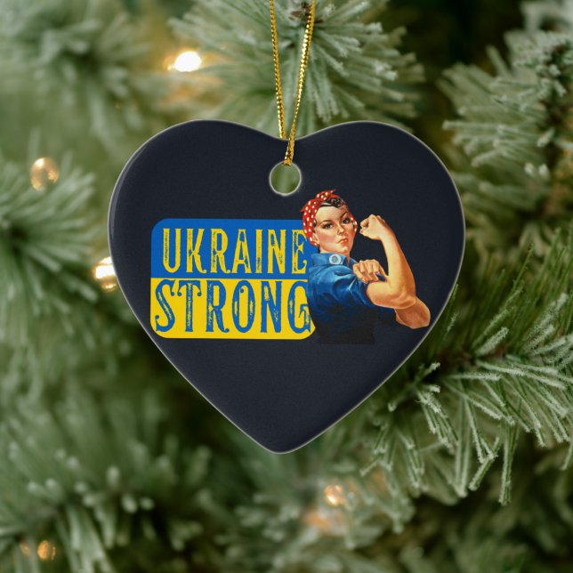Ukraina Strong Rosie Riveter Julgransprydnad Keramik (Träd)