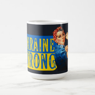 Ukraina Strong Rosie Riveter Kaffemugg