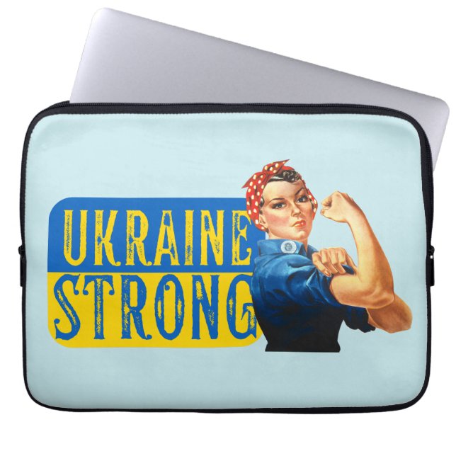 Ukraina Strong Rosie Riveter Laptop Fodral (Framsidan)