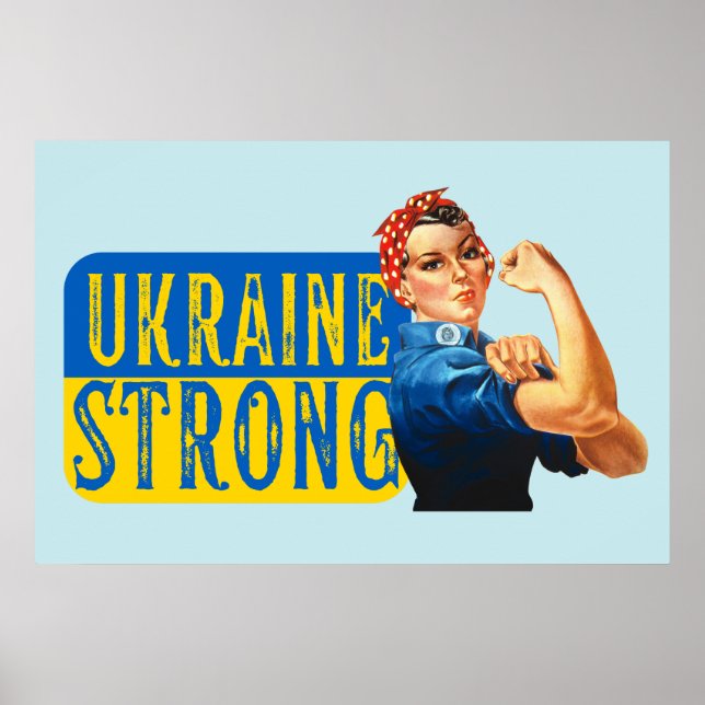 Ukraina Strong Rosie Riveter Poster (Framsidan)