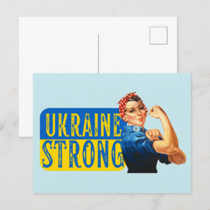Ukraina Strong Rosie Riveter Vykort
