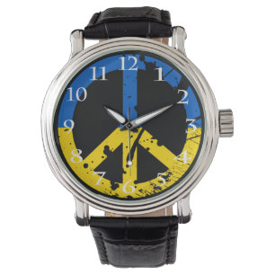 Ukraina Support Anti-Krig Pray Dove Button Watch Armbandsur