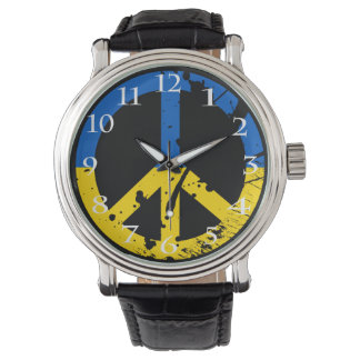 Ukraina Support Anti-Krig Pray Dove Button Watch Armbandsur