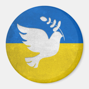 Ukraina Support - Flagga - Stå med Ukraina! Magnet