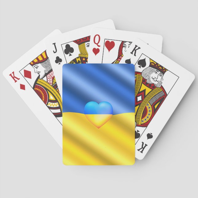 Ukraina - Support - Freedom Peace - Ukrainas Flagg Casinokort (Baksidan)