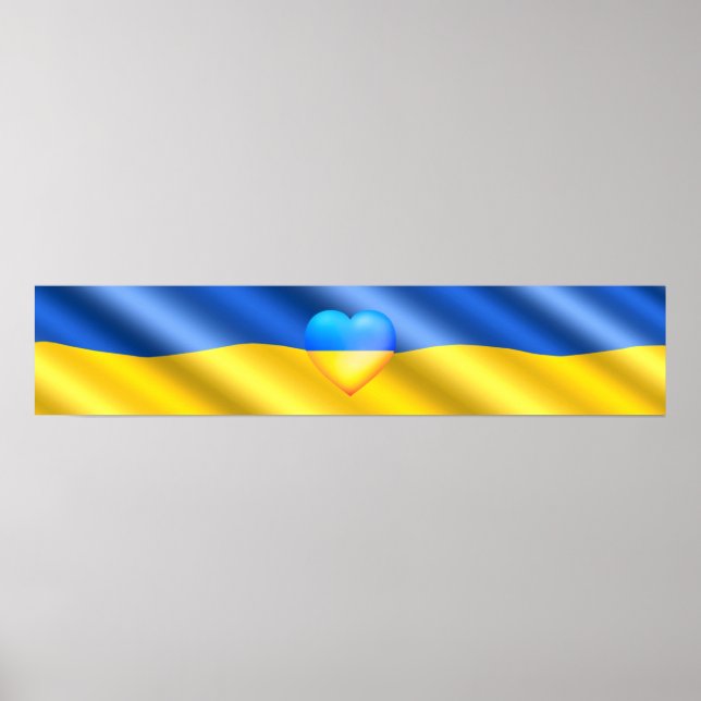 Ukraina - Support - Freedom Peace - Ukrainas Flagg Poster (Framsidan)