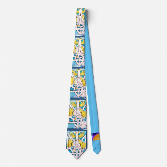 Ukraina Support Manars Tie Art Design Blue & Gult Slips (Framsida)