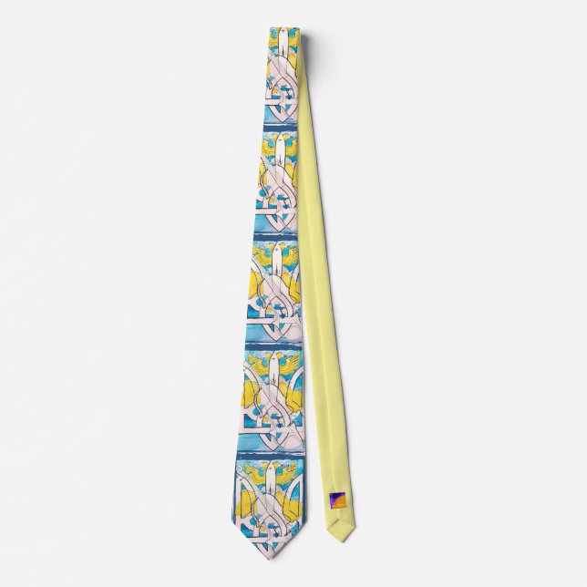 Ukraina Support Manars Tie Art Design Blue & Gult Slips (Framsida)