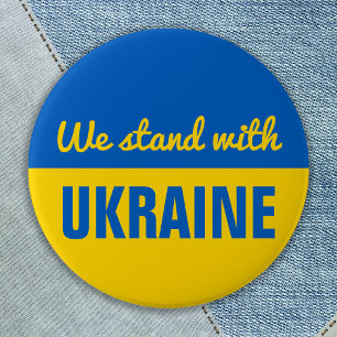 Ukraina Support Peace Blue Gult Ukrainas Flagga Knapp