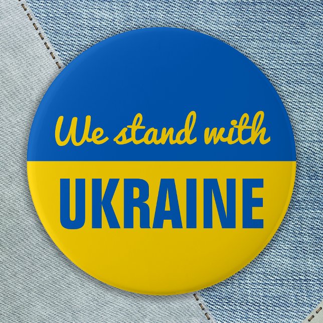 Ukraina Support Peace Blue Gult Ukrainas Flagga Knapp (Skapare uppladdad)