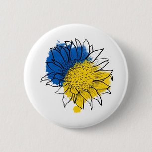 Ukraina Support Solrosblomma Knapp