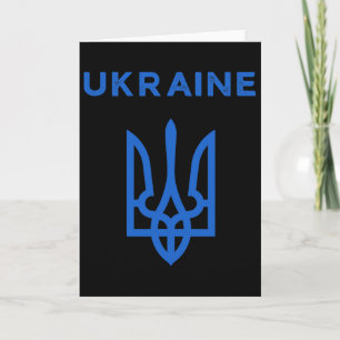 Ukraina Supporter Trident Ukrainska Tryzub Flagga Kort