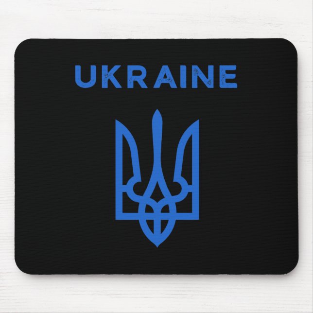 Ukraina Supporter Trident Ukrainska Tryzub Flagga  Musmatta (Framsidan)