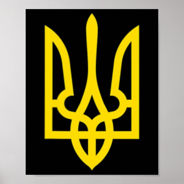 Ukraina symbol mitten ukrainska armén militär embl poster (Framsidan)