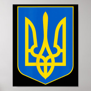 Ukraina Symbol Tryzub Patriotisk Slava Ukraini Poster