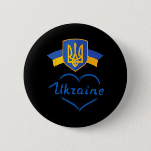 Ukraina Symbol Ukrainsk Flagga Guld Trident Män Knapp