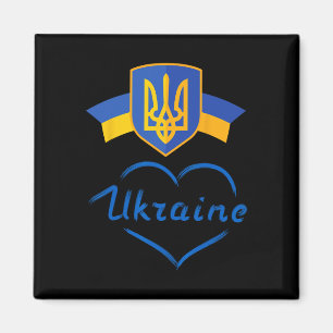 Ukraina Symbol Ukrainsk Flagga Guld Trident Män W Magnet