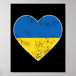 Ukraina T-shirt för män och kvinnor Hjärtat Ukrain Poster