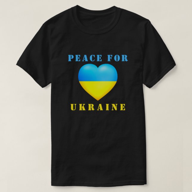 Ukraina T-Shirt Heart Ukrainska Flagga Peace (Design framsida)
