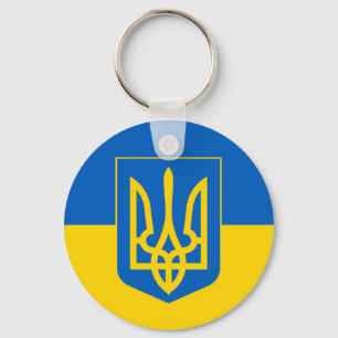 Ukraina treudd på gult- och blåttflagga nyckelring