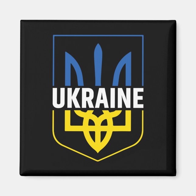 Ukraina Treudd Stolt Vapen Ukrainsk Tryzu Magnet (Framsidan)