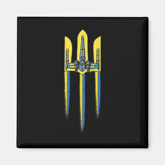 Ukraina Treudd Tryzub-symbol Vapen Ukrainskt märke Magnet (Framsidan)