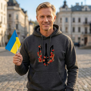 UKRAINA. Treudd. Ukrainsk statsvapen. T-Shirt Hoodie