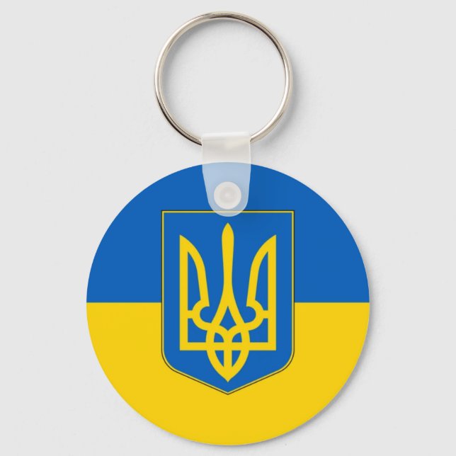 Ukraina Trident-flagg  Nyckelring (Baksida)