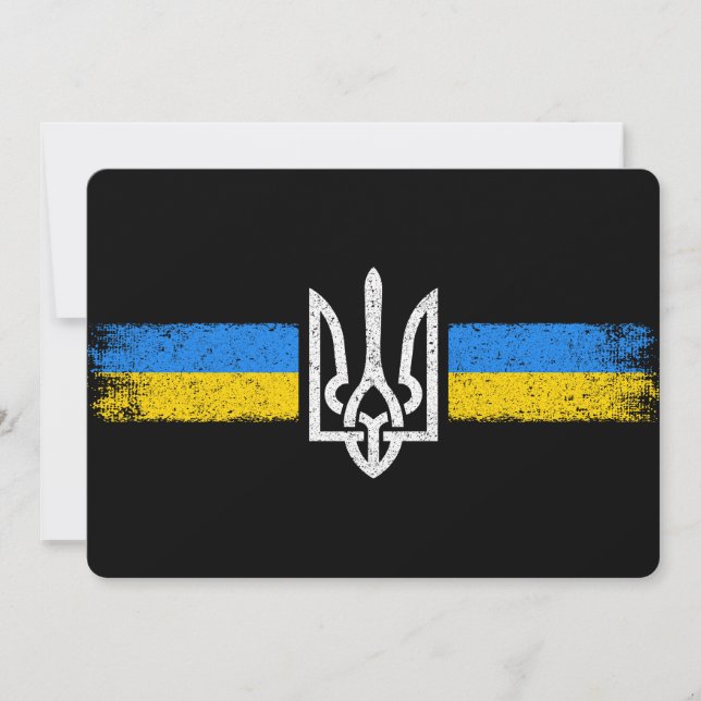 Ukraina Trident - Flagga Symbol - Ukraina Inbjudningar (Framsida)
