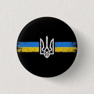 Ukraina Trident - Flagga Symbol - Ukraina Knapp