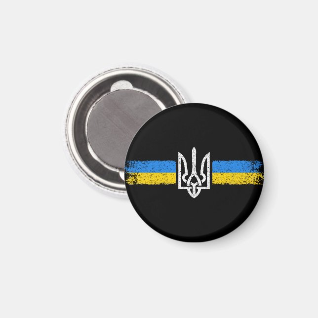 Ukraina Trident - Flagga Symbol - Ukraina Magnet (Front/Back)