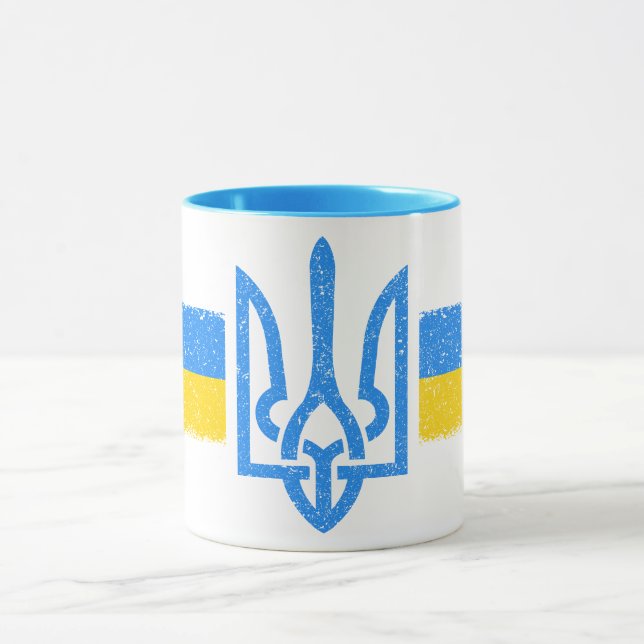 Ukraina Trident - Flagga Symbol - Ukraina Mugg (Center)