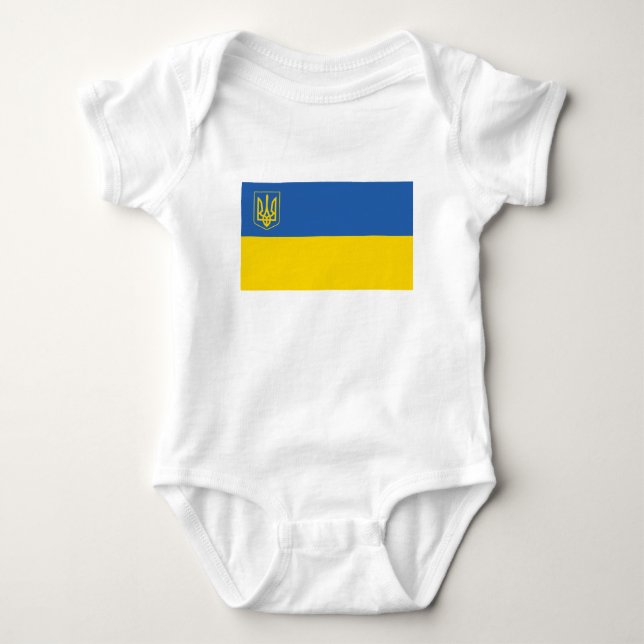 Ukraina Trident Flagga T Shirt (Framsida)