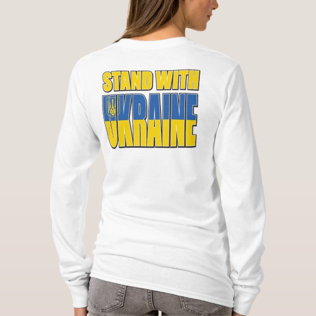 Ukraina Trident Flagga T Shirt (Baksida)
