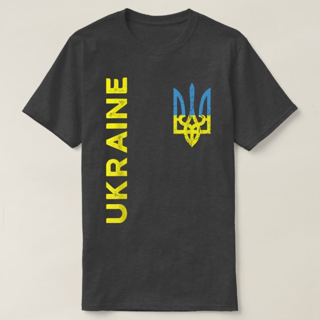 Ukraina Trident Jackar Arm Emblem Ukrainas Flagga T Shirt (Design framsida)