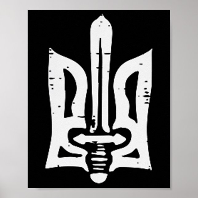 Ukraina Trident Sword Pocket Ukrainska Tryzub Wome Poster (Framsidan)