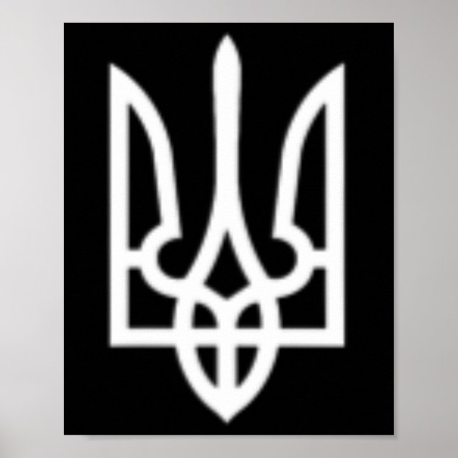 Ukraina Trident-symbol Mitt Ukrainska Arméns Milis Poster (Framsidan)