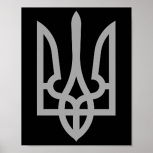 Ukraina Trident Tryzub-symbol Vapen Ukrainsk bröst Poster