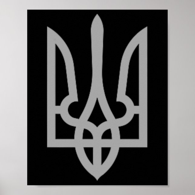 Ukraina Trident Tryzub-symbol Vapen Ukrainsk bröst Poster (Framsidan)